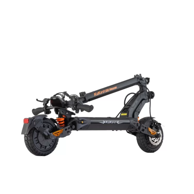 Detalhe das rodas e pneus off-road da KuKirin G2 Master