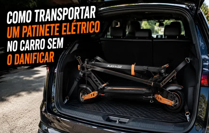 Como transportar um patinete no carro sem o danificar