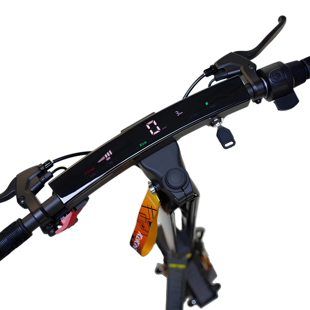Detalhe do guiador e coluna da KuKirin G4 Ultra