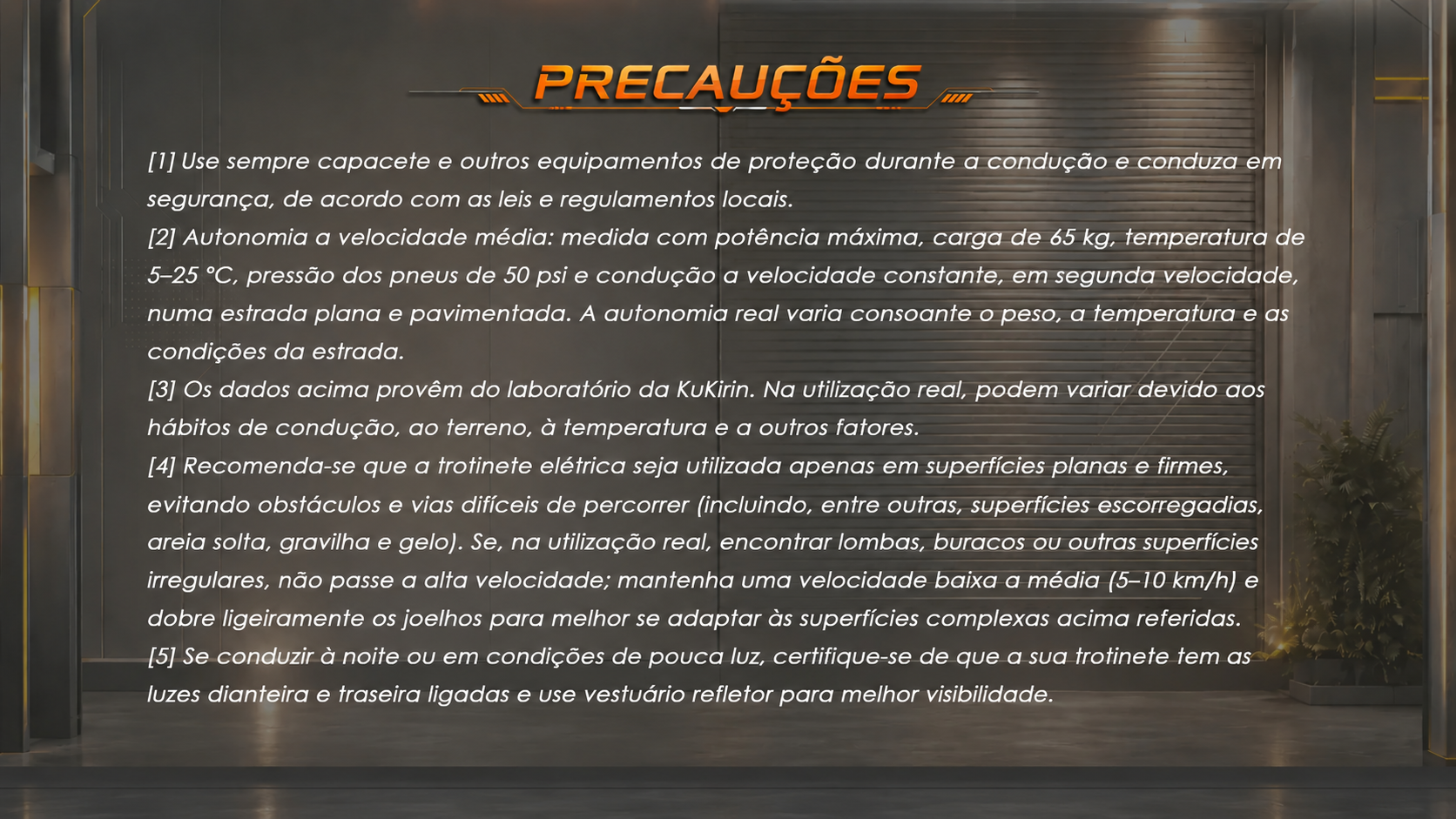 Precauções de utilização e segurança da KuKirin G4 Ultra