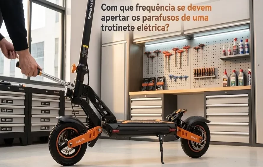 Com que frequência se devem apertar os parafusos de uma trotinete?